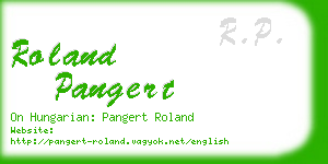 roland pangert business card